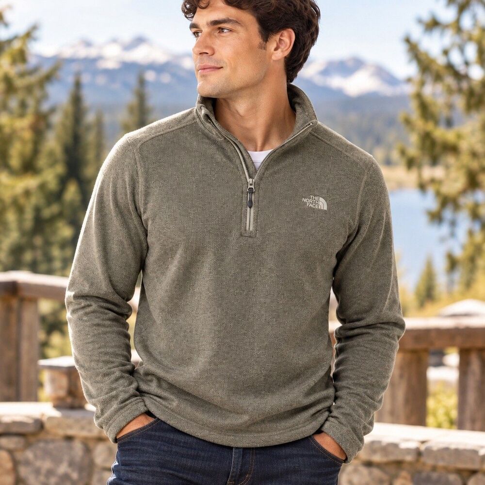 The North Face Men’s 1/4 Zip Sweater, Size Medium Lightweight Outdoor Hiking